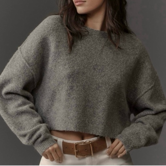 Pilcro Cropped Crew-Neck Oversized Sweater ~ NWT - Picture 1 of 3